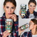 Boho Hippie Van Dog Driving Personalized Tumbler Nearkii