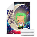 Zoro One Piece Love You To The Moon Galaxy Premium Blanket Nearkii