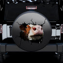 Funny Cow Face Break Jeep Car Spare Tire Cover Gift For Campers Nearkii