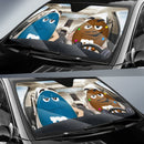 Funny M&M Chocolate Blue Brown Driving Car Auto Sunshade Nearkii