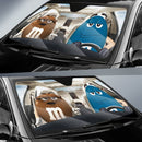 Funny M&M Chocolate Brow Blue Driving Car Auto Sunshade Nearkii