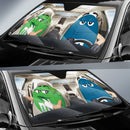 Funny M&M Chocolate Green Blue Driving Car Auto Sunshade Nearkii