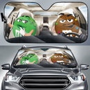 Funny M&M Chocolate Green Brown Driving Car Auto Sunshade Nearkii