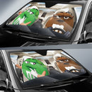 Funny M&M Chocolate Green Brown Driving Car Auto Sunshade Nearkii