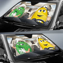 Funny M&M Chocolate Green Yellow Driving Car Auto Sunshade Nearkii