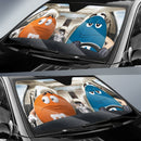 Funny M&M Chocolate Orange Blue Driving Car Auto Sunshade Nearkii