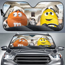 Funny M&M Chocolate Orange Yellow Driving Car Auto Sunshade Nearkii