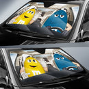 Funny M&M Chocolate Yellow Blue Driving Car Auto Sunshade Nearkii