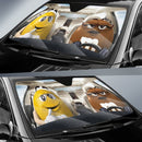 Funny M&M Chocolate Yellow Brown Driving Car Auto Sunshade Nearkii