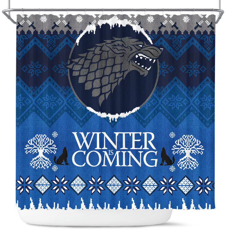 Game Of Thrones Stark Winter Is Coming Christmas Shower Curtain Nearkii