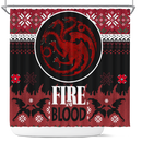 Game Of Thrones Targaryen Christmas Shower Curtain Nearkii