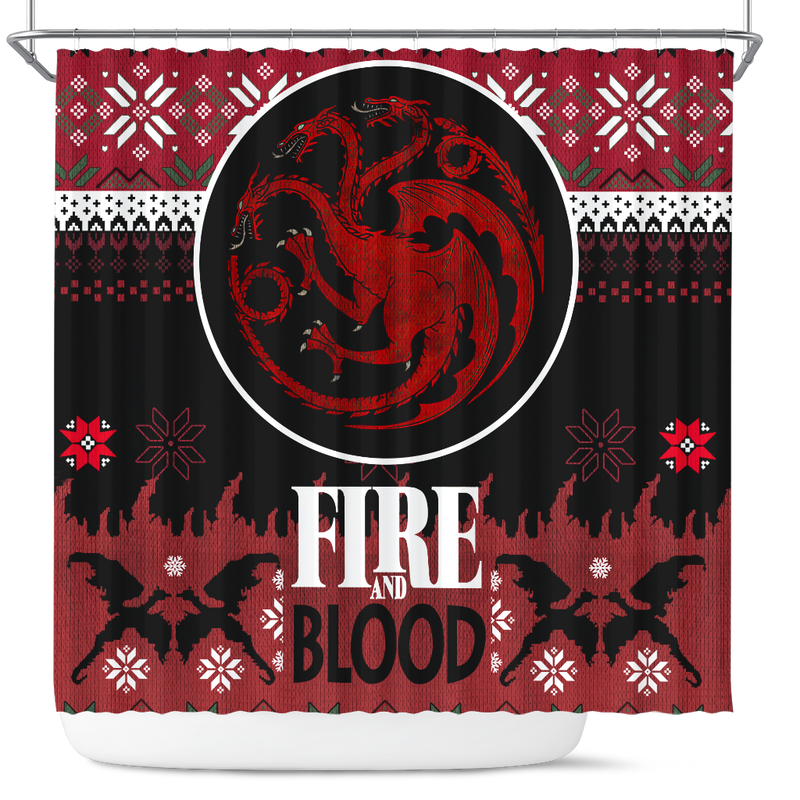Game Of Thrones Targaryen Christmas Shower Curtain Nearkii