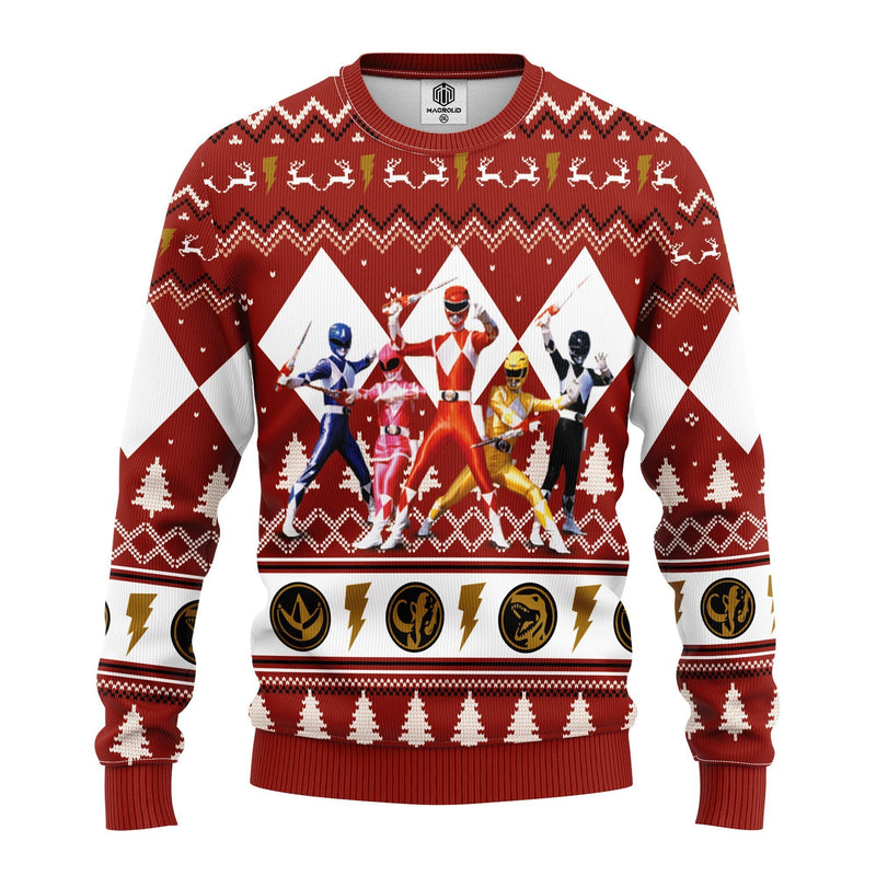 Power Ranger Red Ugly Christmas Sweater Amazing Gift Idea Thanksgiving Gift Nearkii