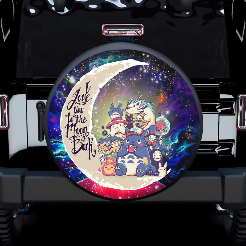Ghibli Character Love You To The Moon Galaxy Spare Tire Covers Gift For Campers Nearkii