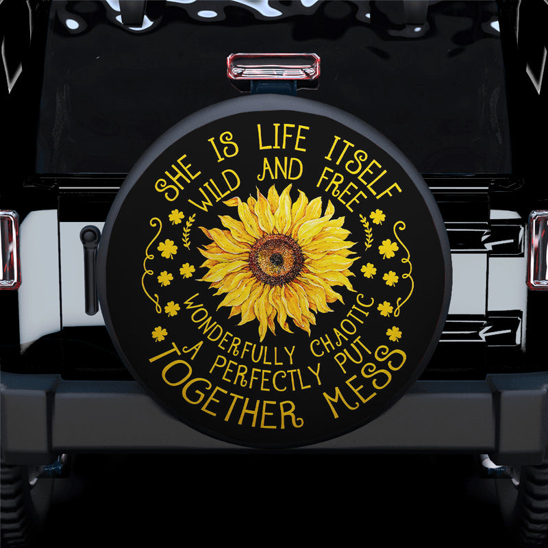 Girl Life Sunflower Car Spare Tire Covers Gift For Campers Nearkii