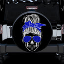 Girl Skull Blue Car Spare Tire Cover