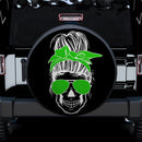 Girl Skull Green Car Spare Tire Cover