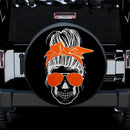 Girl Skull Orange Car Spare Tire Cover