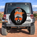 Girl Skull Orange Car Spare Tire Cover