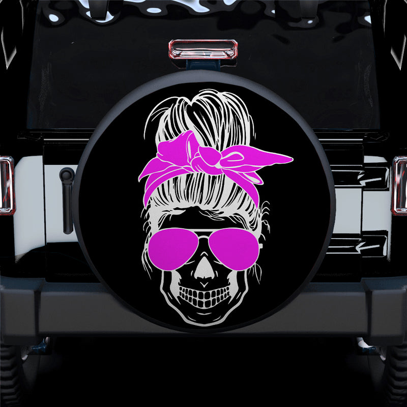 Girl Skull Pink Car Spare Tire Covers Gift For Campers