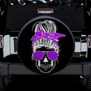 Girl Skull Purple Car Spare Tire Cover