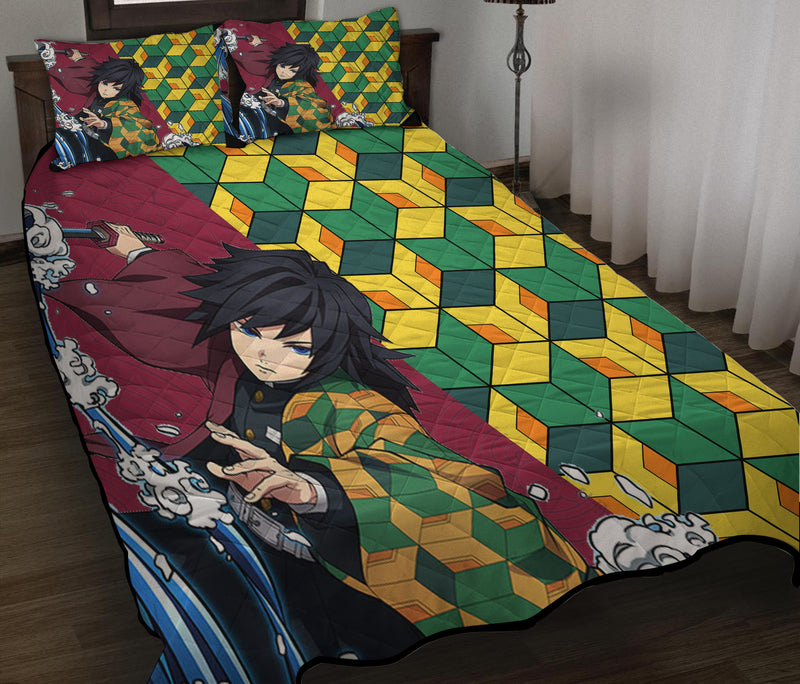 Giyu Tomioka Demon Slayer Anime Quilt Bed Sets Nearkii