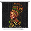 God Say I Am Beautiful African American Woman Shower Curtain Nearkii