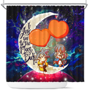 Goku Chichi Dragon Ball Love You To The Moon Galaxy Shower Curtain Nearkii