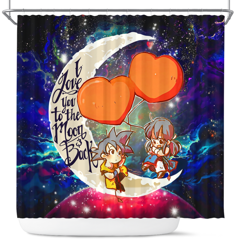 Goku Chichi Dragon Ball Love You To The Moon Galaxy Shower Curtain Nearkii