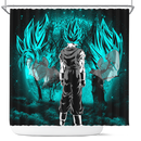 Goku Vegeta Vegito Blue Moonlight Shower Curtain Nearkii