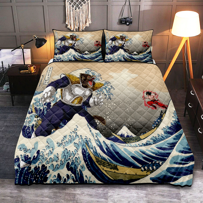 Goku Vs Vegeta The Great Wave Japan Anime Dragon Ball  Quilt Bed Sets