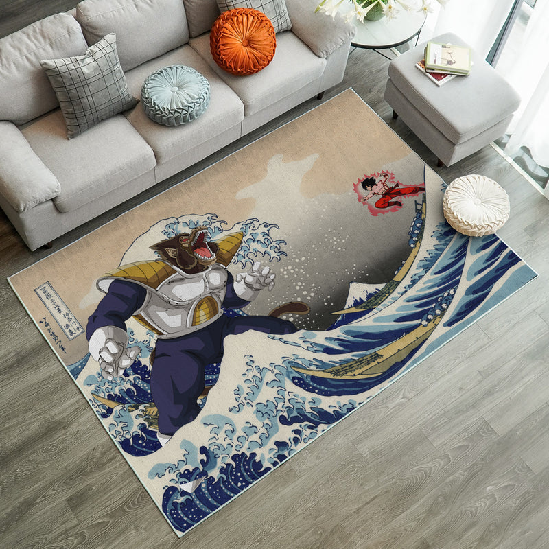 Goku Vs Vegeta The Great Wave Japan Anime Dragon Ball Carpet Rug Home Room Decor