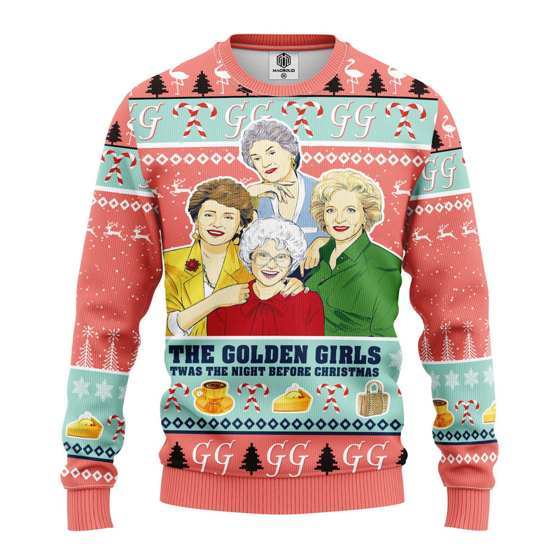 Golden Girl Pink Ugly Christmas Sweater Amazing Gift Idea Thanksgiving Gift