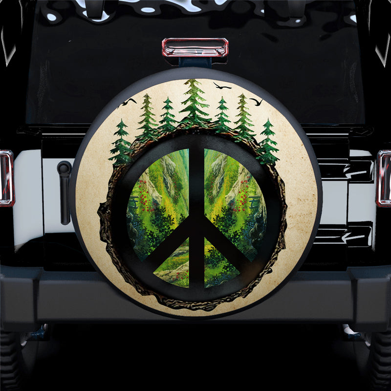 Green Forest Hippie Car Spare Tire Covers Gift For Campers Nearkii