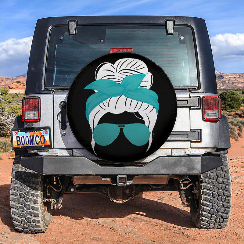 Blue Sea Turban Jeep Girl Car Spare Tire Covers Gift For Campers Nearkii