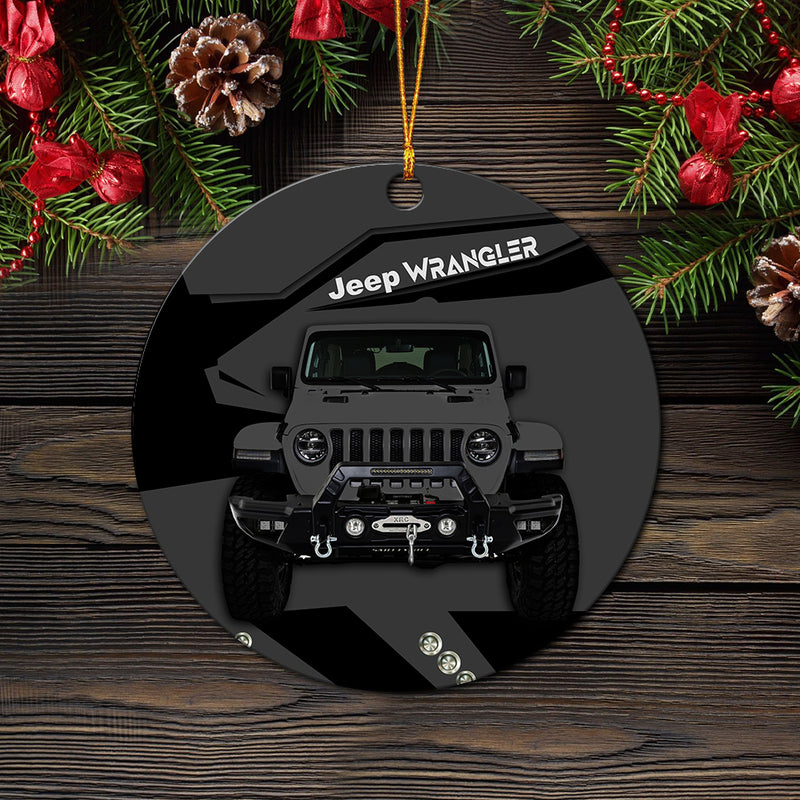 Grey Jeep Mica Ornament Perfect Gift For Holiday Nearkii