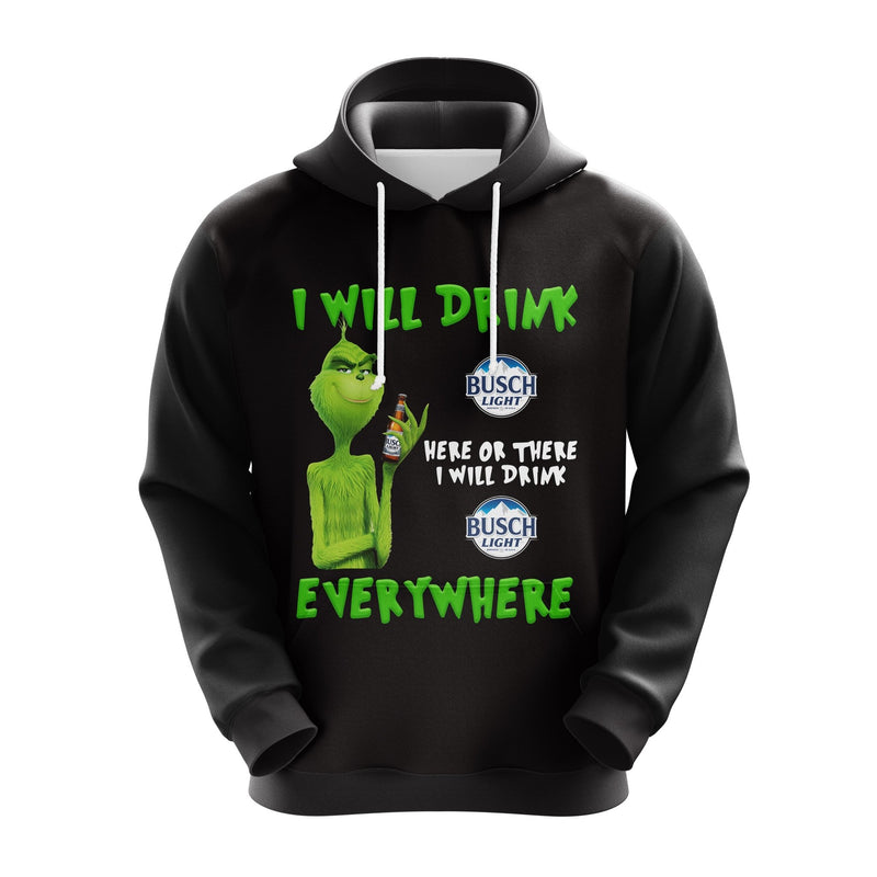 Grinch Drunk Busch Beer Christmas Cute Noel Mc Ugly Hoodie Amazing Gift Idea Thanksgiving Gift Nearkii