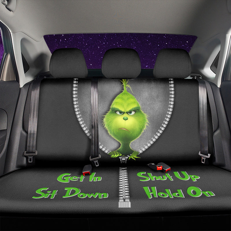 Grinch Zipper Get In Sit Down Shut Up Hold On Funny Car Back Seat Covers Decor Protectors Nearkii