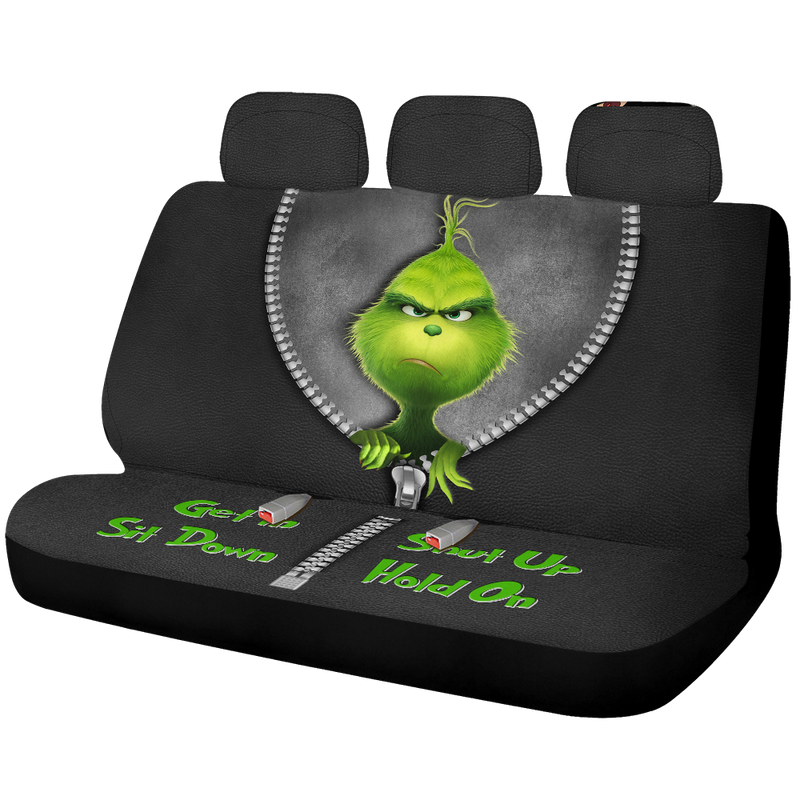 Grinch Zipper Get In Sit Down Shut Up Hold On Funny Car Back Seat Covers Decor Protectors Nearkii