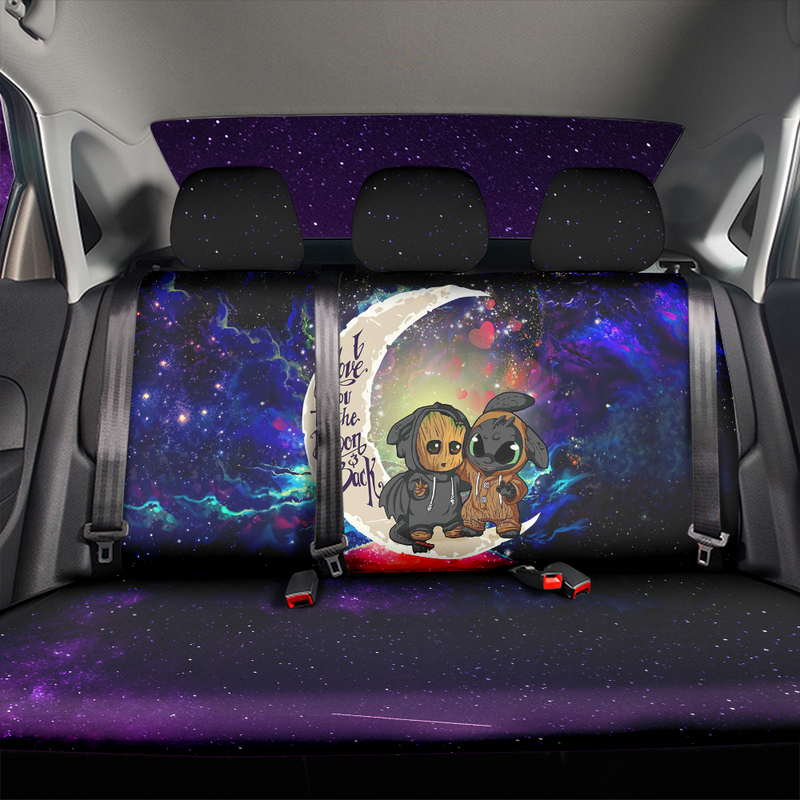 Groot And Toothless Love You To The Moon Galaxy Car Back Seat Covers Decor Protectors Nearkii