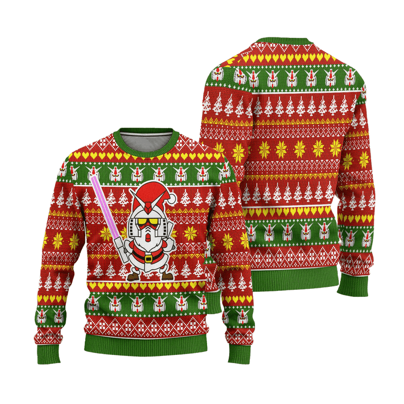 Gundam Anime Ugly Christmas Sweater Custom Santa Xmas Gift Nearkii