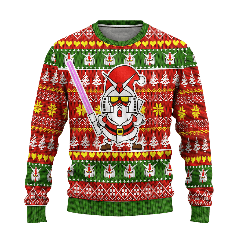 Gundam Anime Ugly Christmas Sweater Custom Santa Xmas Gift Nearkii