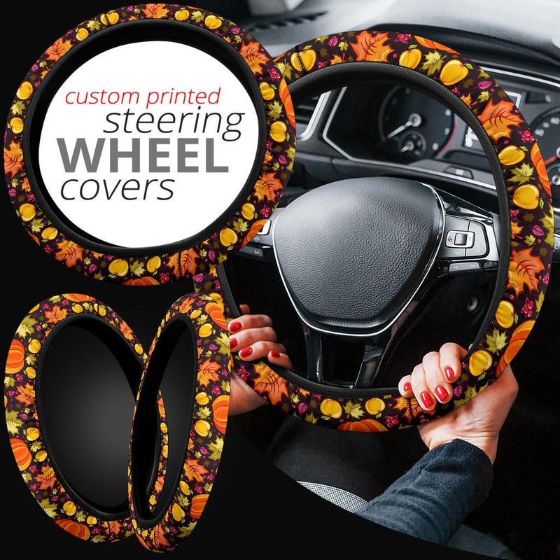 Halloween Pumpkin Premium Car Steering Wheel Cover Nearkii