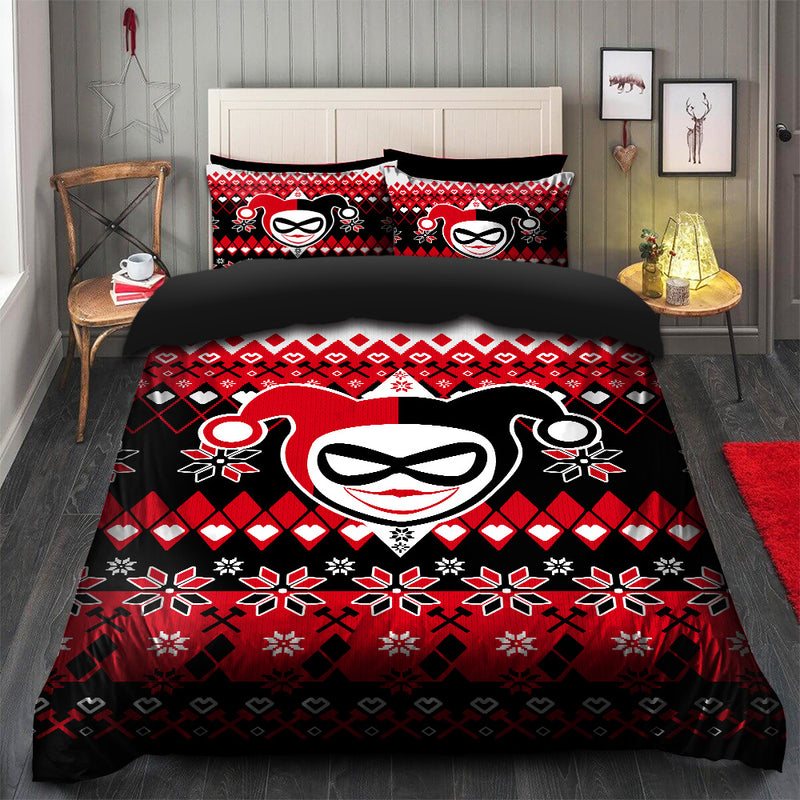 Harley Quinn Christmas Bedding Set Duvet Cover And 2 Pillowcases Nearkii