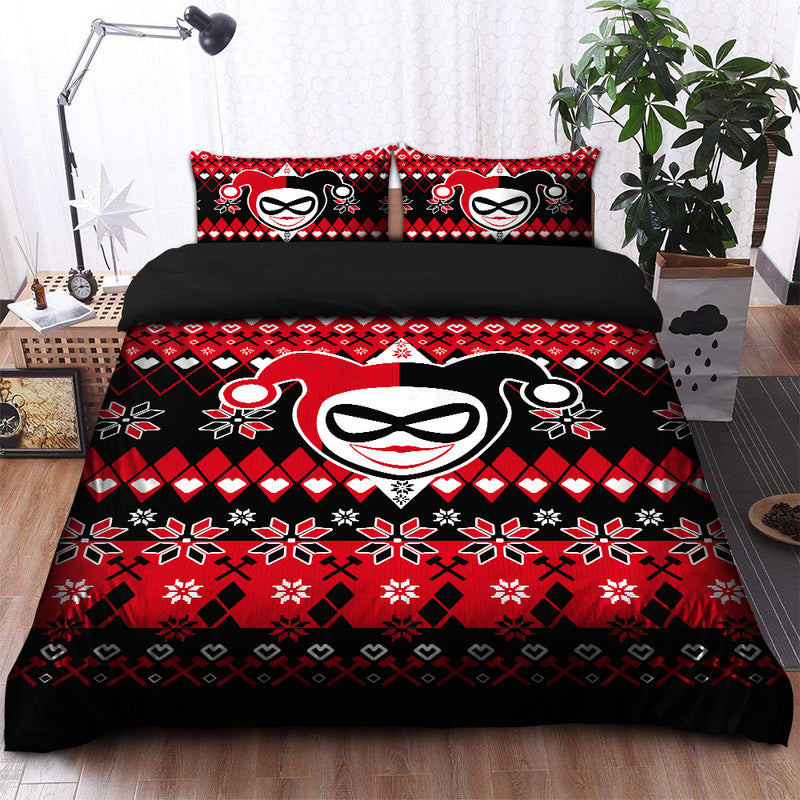 Harley Quinn Christmas Bedding Set Duvet Cover And 2 Pillowcases Nearkii