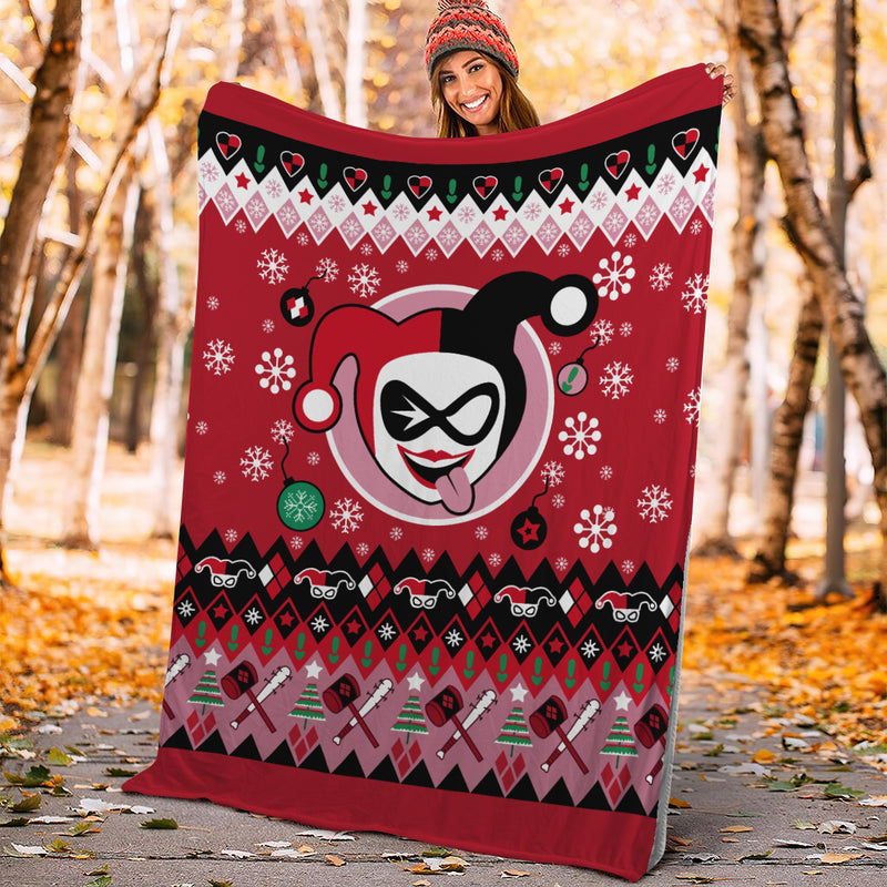 Harley Quinn Christmas Ugly Christmas Premium Blanket Nearkii