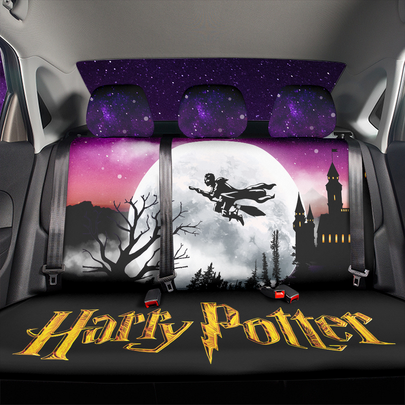 Harry Potter Moon Night Car Back Seat Covers Decor Protectors Nearkii