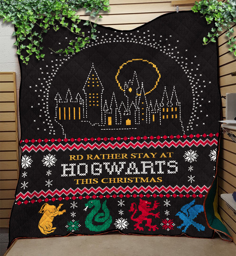 Harry Potter Hogwarts Christmas Quilt Blanket Nearkii