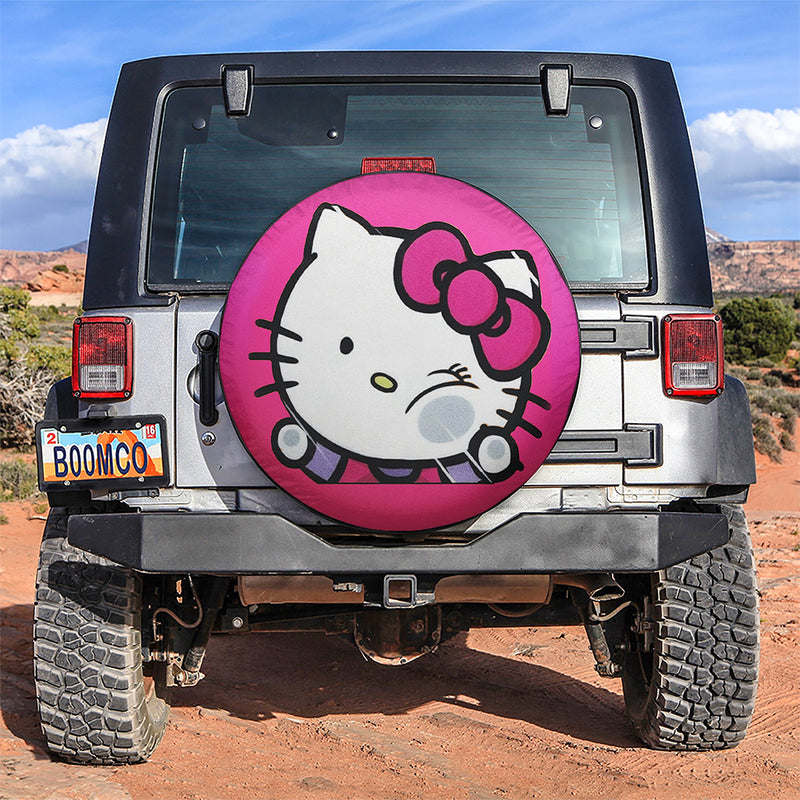 Hello Kitty Funny Hitting Glass Car Spare Tire Covers Gift For Campers Nearkii