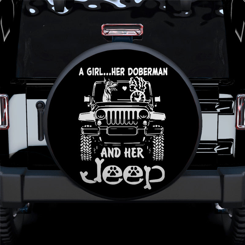 Her Doberman And Her Jeep Car Spare Tire Covers Gift For Campers Nearkii